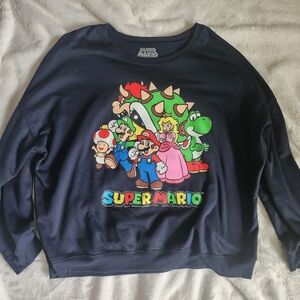 Nintendo Super Mario Navy Blue Graphic Top